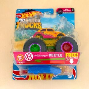 Hot Wheels 2021 Monster Trucks NEON Shockers #3/7 VW BEETLE #GTH59 1:64 Scale